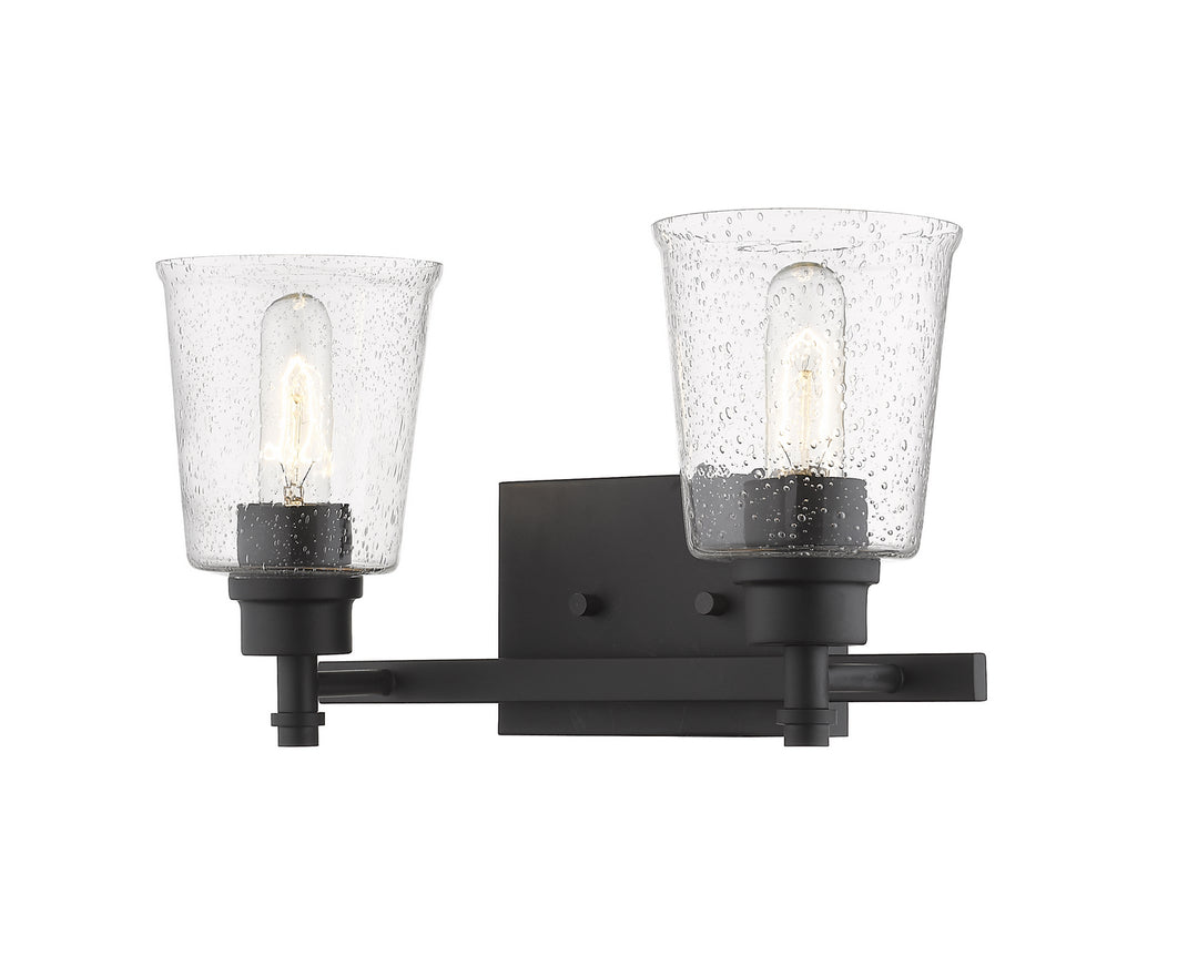 Bohin Two Light Vanity in Matte Black - available from The Lighting Shoppe, trusted by Canadian homeowners