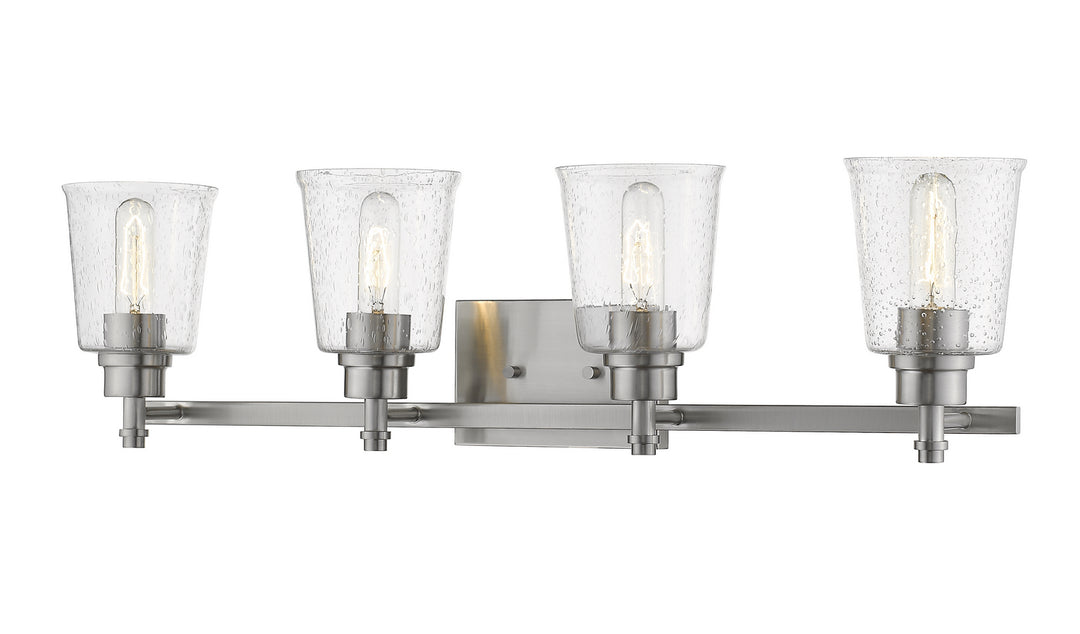 Bohin Four Light Vanity in Brushed Nickel - available from The Lighting Shoppe, trusted by Canadian homeowners