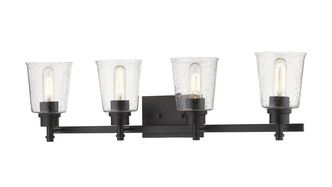 Bohin Four Light Vanity in Matte Black - available from The Lighting Shoppe, trusted by Canadian homeowners