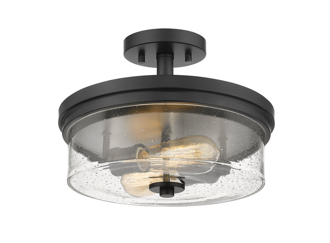 Bohin Two Light Semi Flush Mount in Matte Black - available from The Lighting Shoppe, trusted by Canadian homeowners