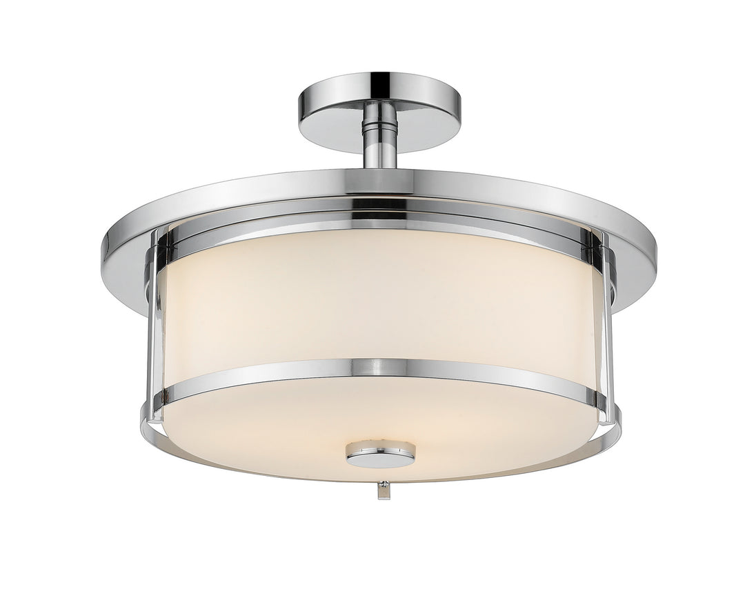 Savannah Three Light Semi Flush Mount in Chrome - available from The Lighting Shoppe, trusted by Canadian homeowners