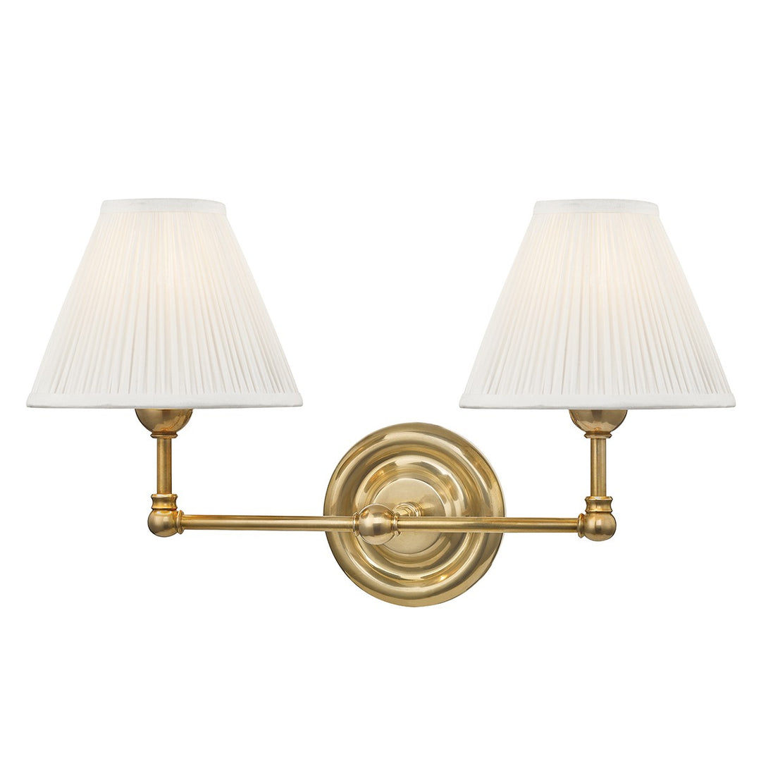 Classic No.1 Two Light Wall Sconce in Aged Brass - available from The Lighting Shoppe, trusted by Canadian homeowners