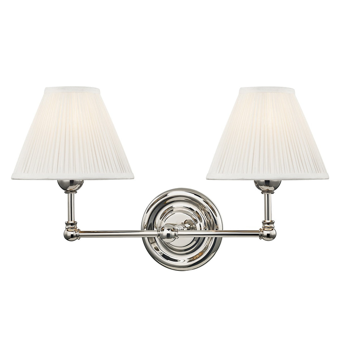 Classic No.1 Two Light Wall Sconce in Polished Nickel - available from The Lighting Shoppe, trusted by Canadian homeowners