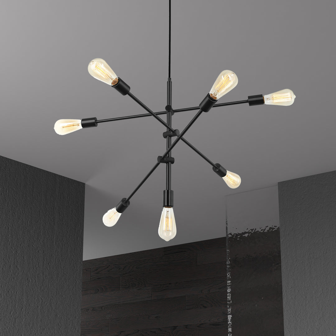 Dainolite Canada - 817P-BK - Seven Light Pendant - Black
