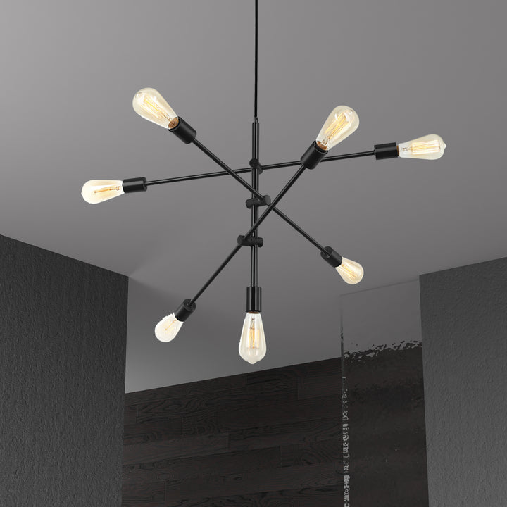 Dainolite Canada - 817P-BK - Seven Light Pendant - Black