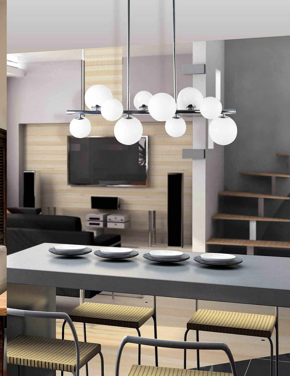 Dainolite Canada - GLA-3110HP-PC - Ten Light Pendant - Glasgow - Polished Chrome