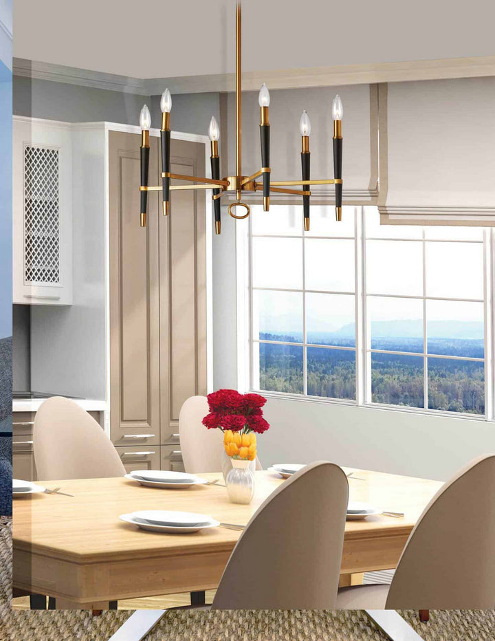 Dainolite Canada - LAN-246C-VB - Six Light Chandelier - Langford - Vintage Bronze