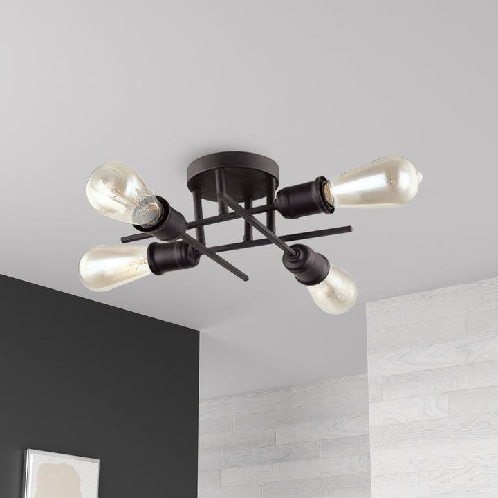 Dainolite Canada - NEB-184SF-ES - Four Light Flush Mount - Nebraska - Black