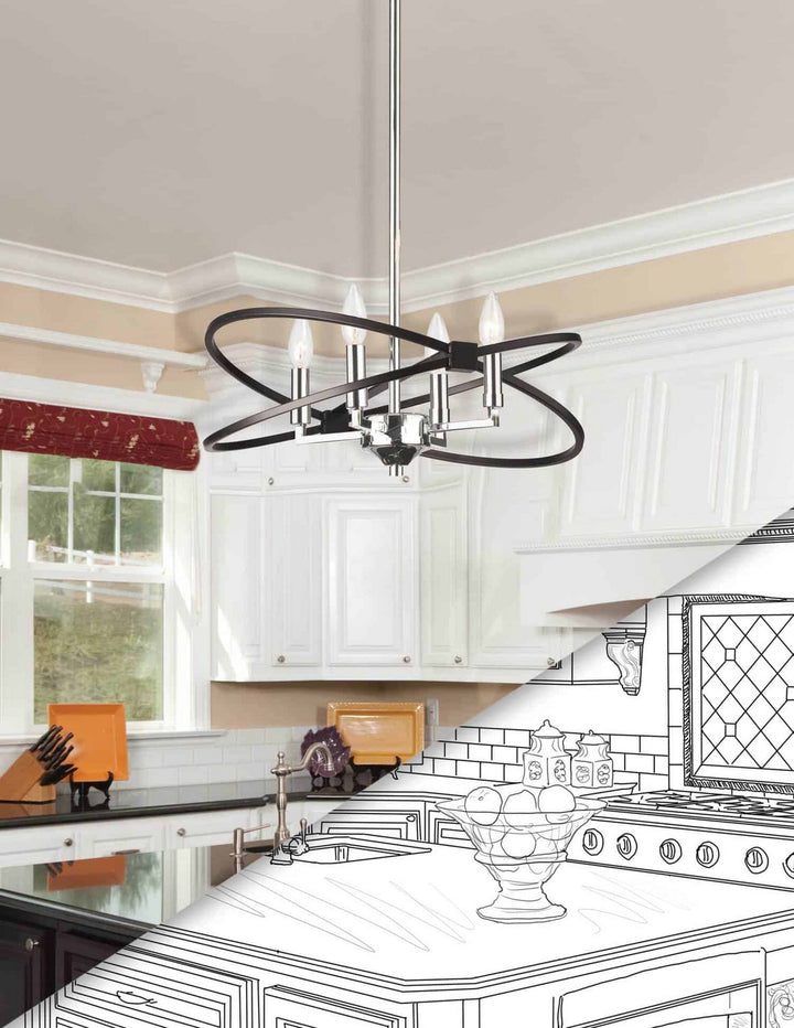 Dainolite Canada - PAL-184C-PC-MB - Four Light Chandelier - Paloma - Polished Chrome