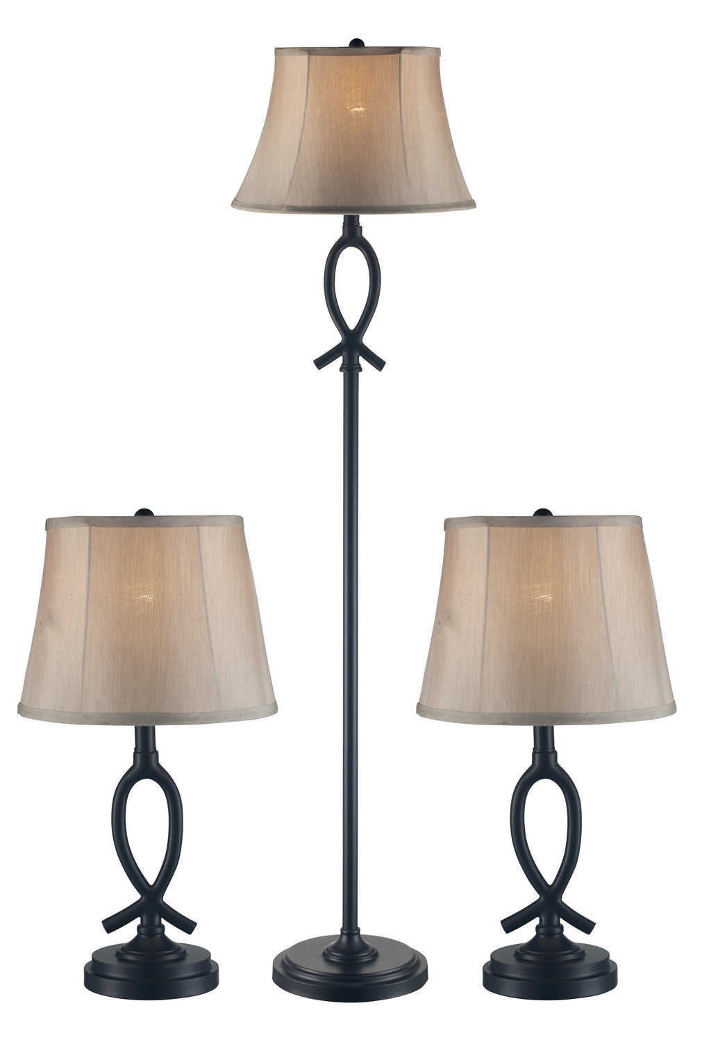 Floor Lamp and Two Table Lamps in Rubbed Oil Bronze - available from The Lighting Shoppe, trusted by Canadian homeowners