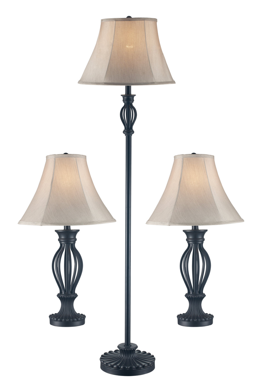 Floor Lamp and Two Table Lamps in Rubbed Oil Bronze - available from The Lighting Shoppe, trusted by Canadian homeowners