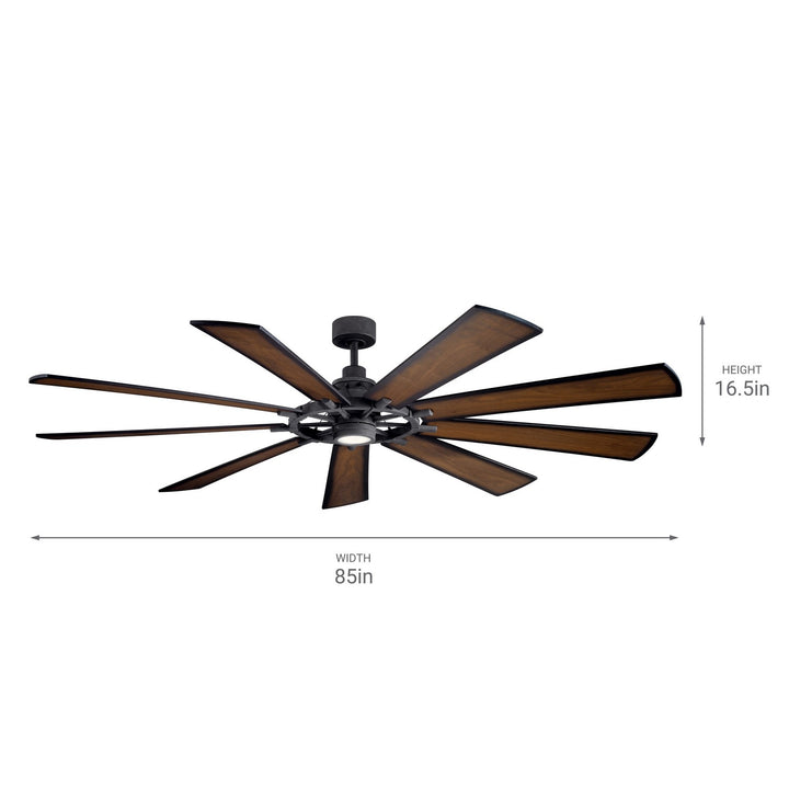 Kichler Canada - 300285DBK - 85"Ceiling Fan - Gentry Xl - Distressed Black