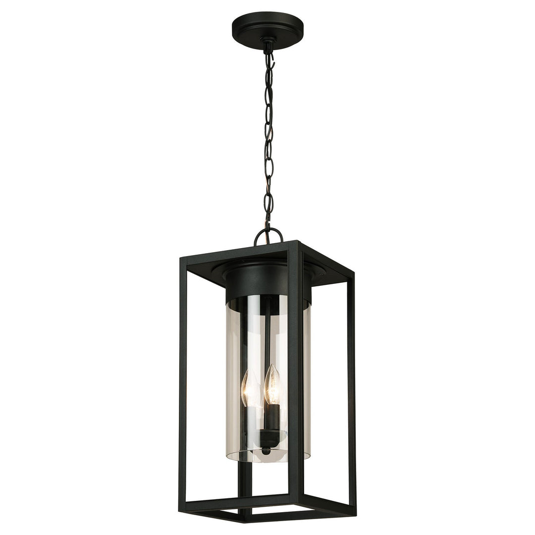 Walker Hill One Light Outdoor Pendant in Matte Black Eglo Canada