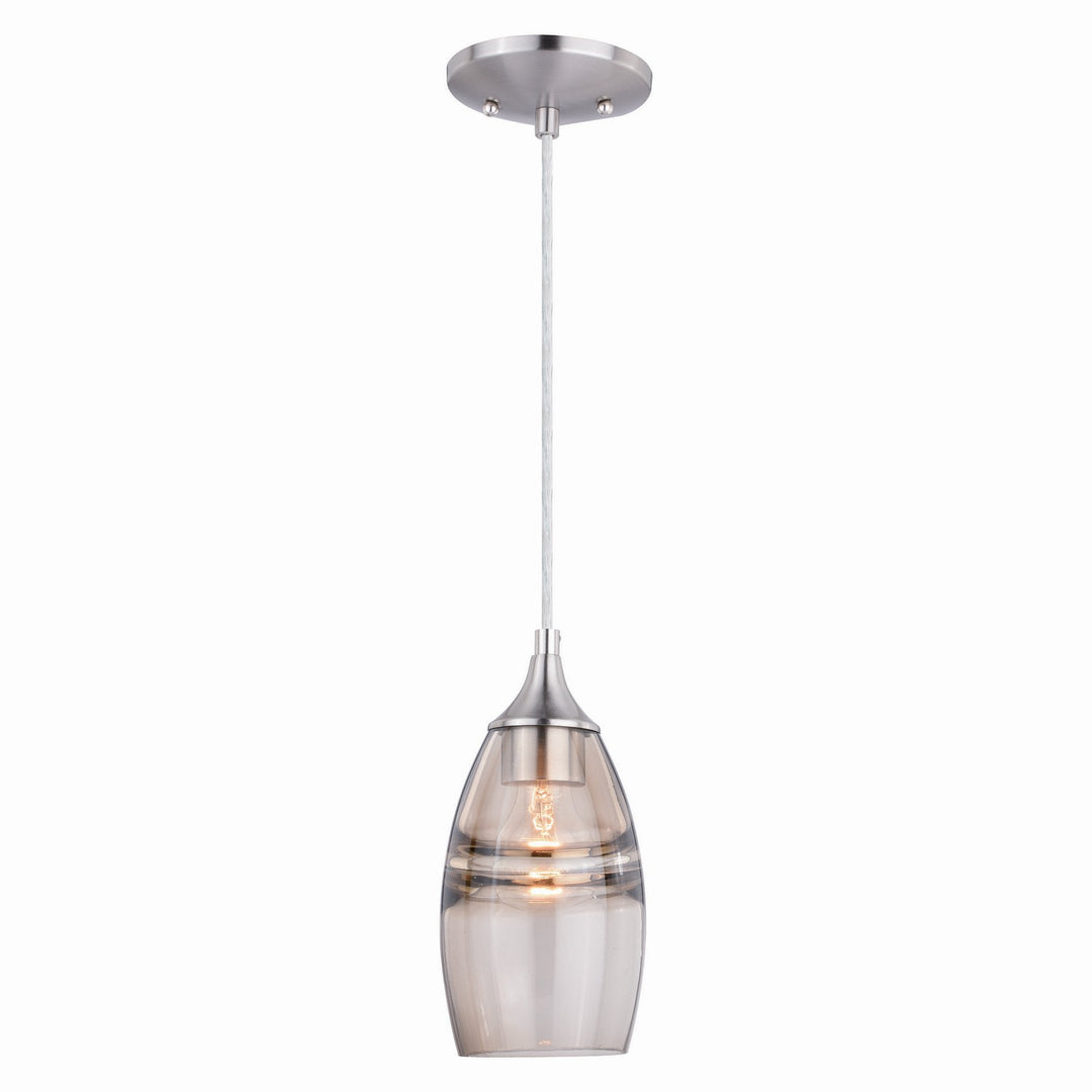 Milano One Light Mini Pendant in Satin Nickel