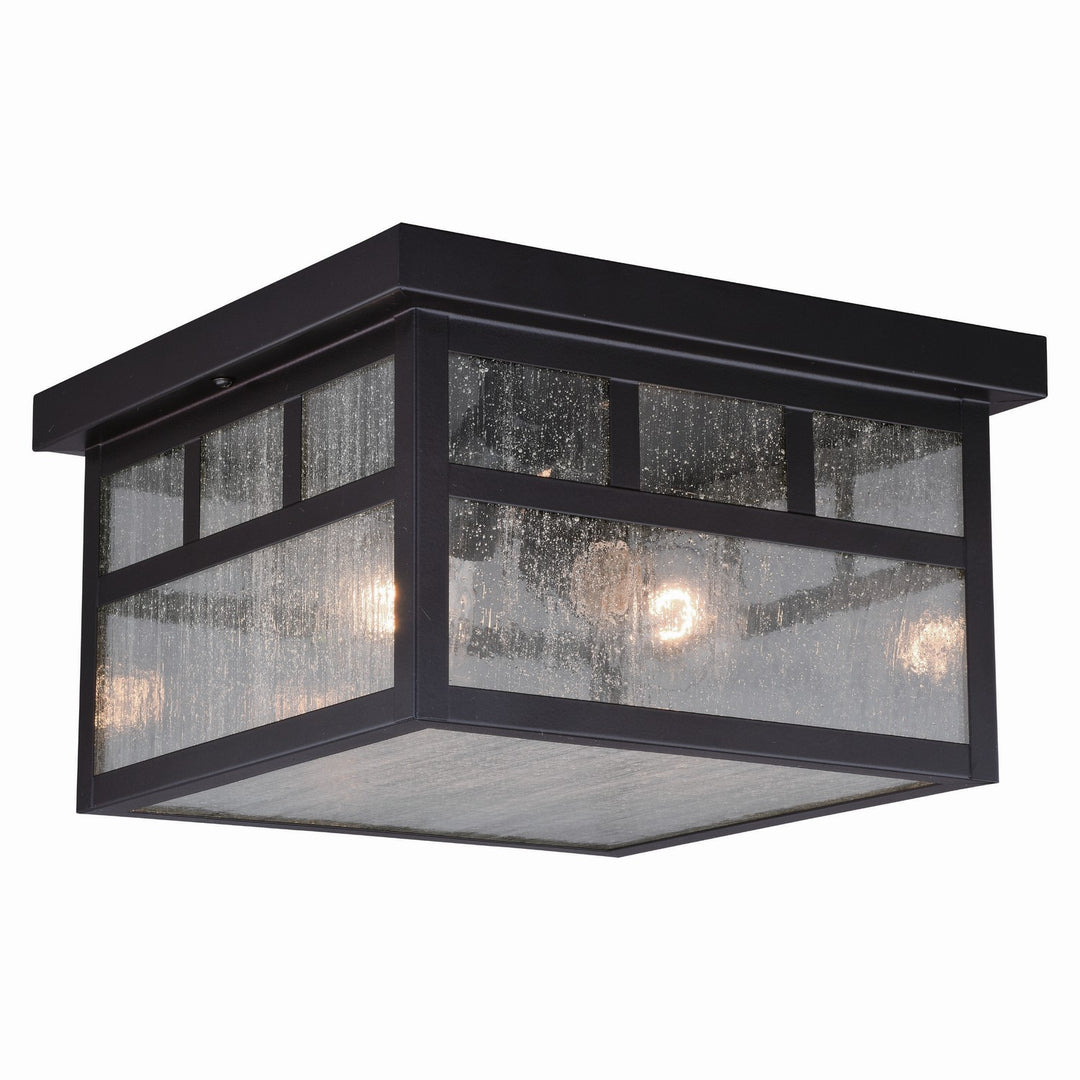 Mission Two Light Outdoor Flush Mount in Oil Burnished Bronze