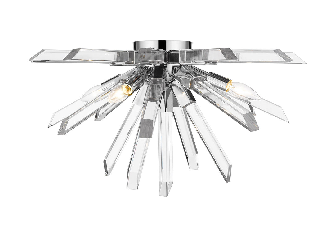 Burst Four Light Flush Mount in Chrome - available from The Lighting Shoppe, trusted by Canadian homeowners