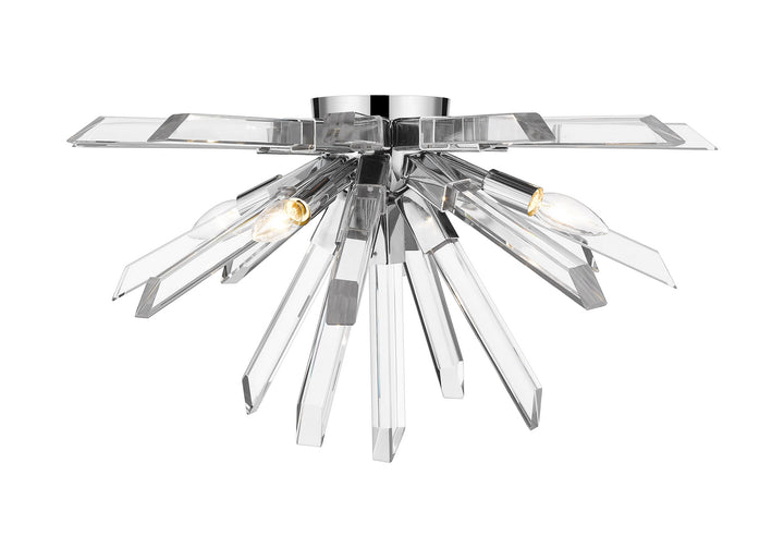 Burst Four Light Flush Mount in Chrome - available from The Lighting Shoppe, trusted by Canadian homeowners