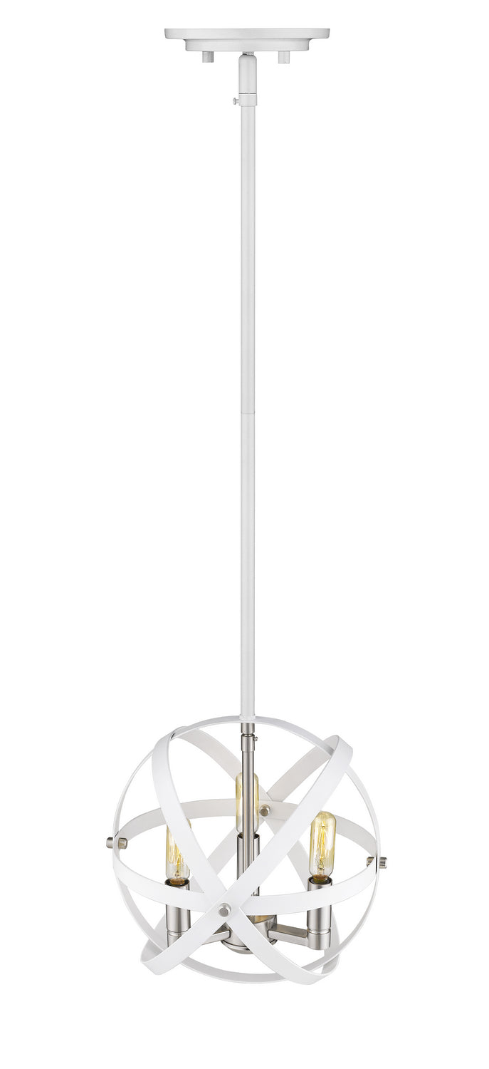 Z-Lite Canada - 463-12HWH-BN - Three Light Chandelier - Cavallo - Hammered White + Brushed Nickel