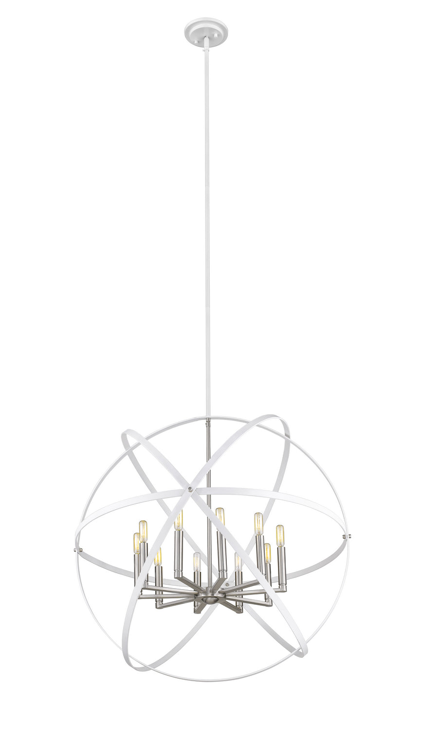 Z-Lite Canada - 463-36HWH-BN - Ten Light Chandelier - Cavallo - Hammered White + Brushed Nickel