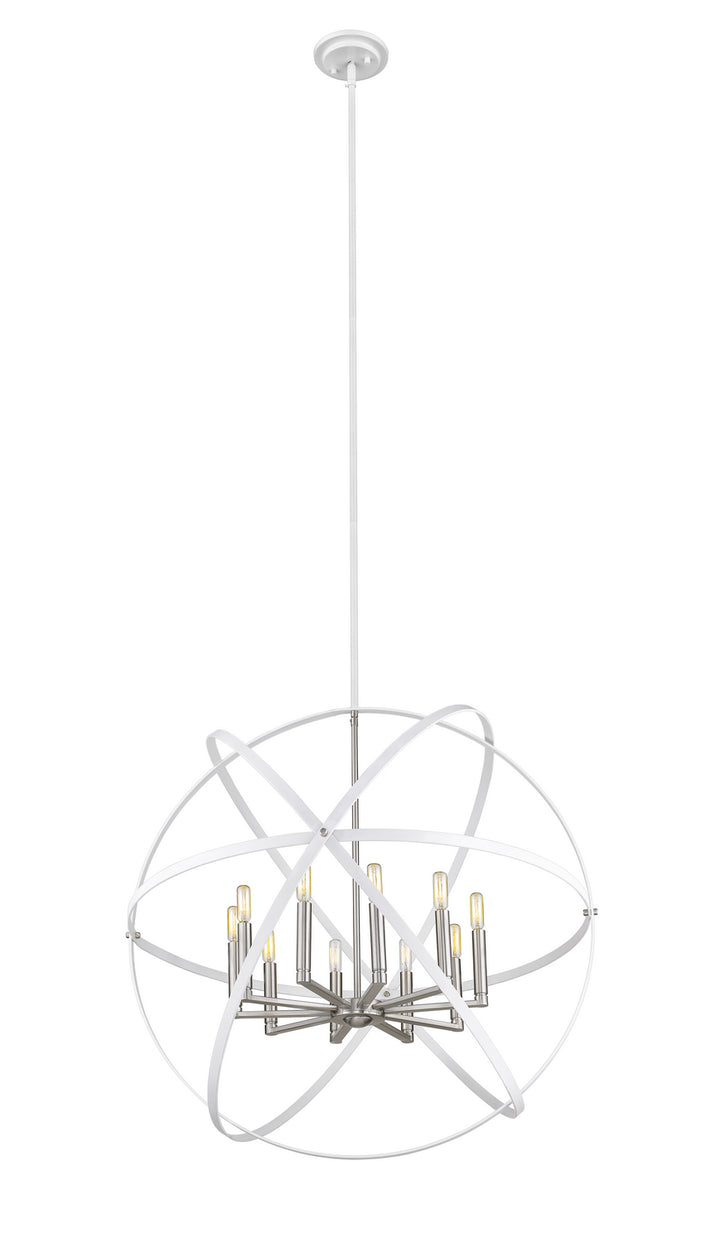 Z-Lite Canada - 463-36HWH-BN - Ten Light Chandelier - Cavallo - Hammered White + Brushed Nickel