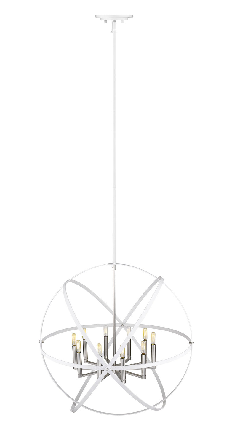 Z-Lite Canada - 463-36HWH-BN - Ten Light Chandelier - Cavallo - Hammered White + Brushed Nickel