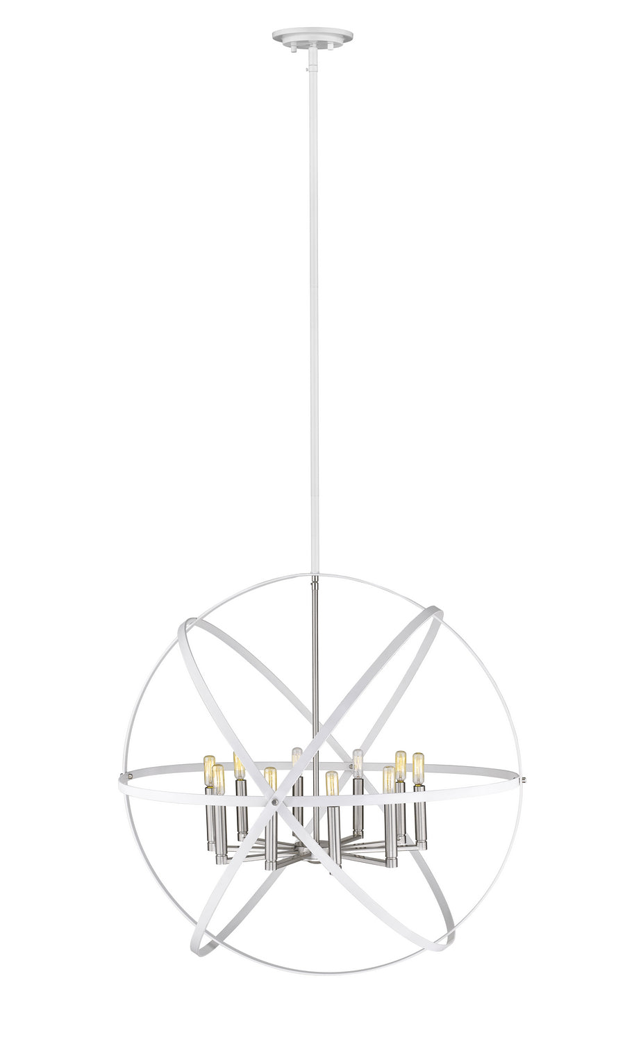 Z-Lite Canada - 463-36HWH-BN - Ten Light Chandelier - Cavallo - Hammered White + Brushed Nickel