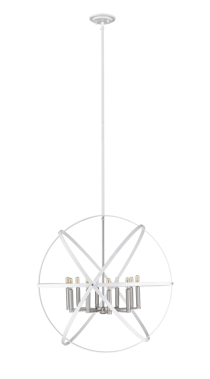 Z-Lite Canada - 463-36HWH-BN - Ten Light Chandelier - Cavallo - Hammered White + Brushed Nickel