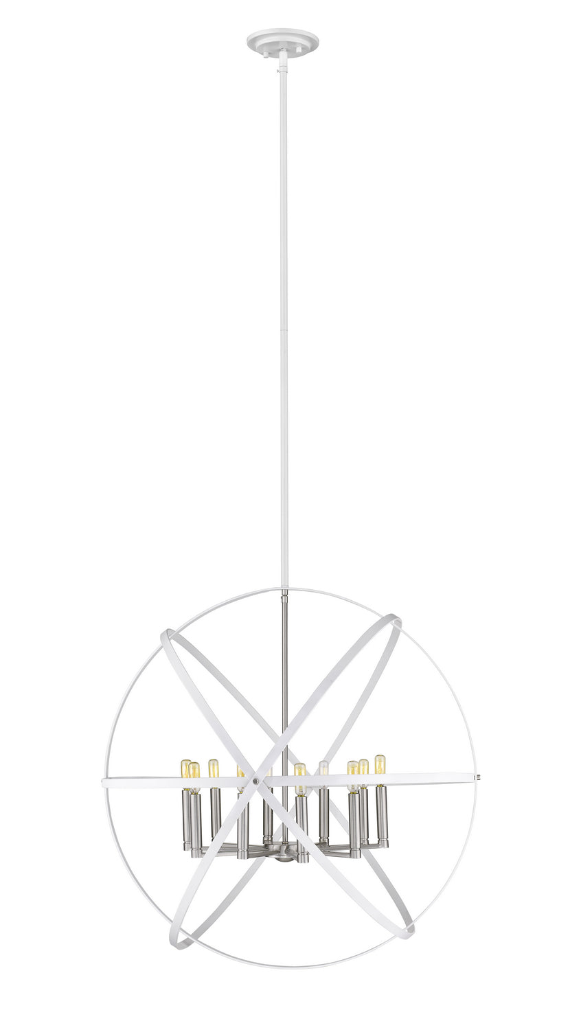 Z-Lite Canada - 463-36HWH-BN - Ten Light Chandelier - Cavallo - Hammered White + Brushed Nickel