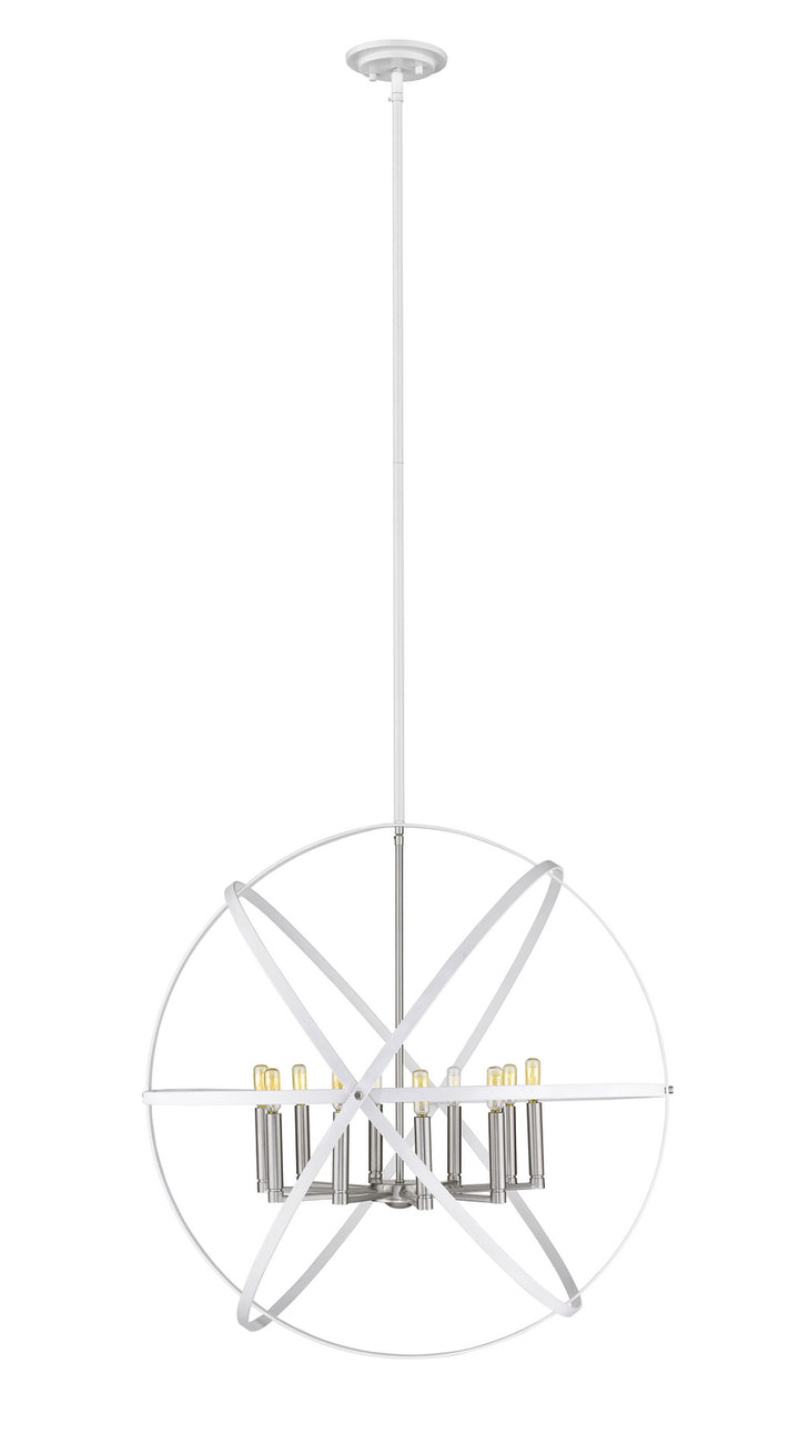Z-Lite Canada - 463-36HWH-BN - Ten Light Chandelier - Cavallo - Hammered White + Brushed Nickel
