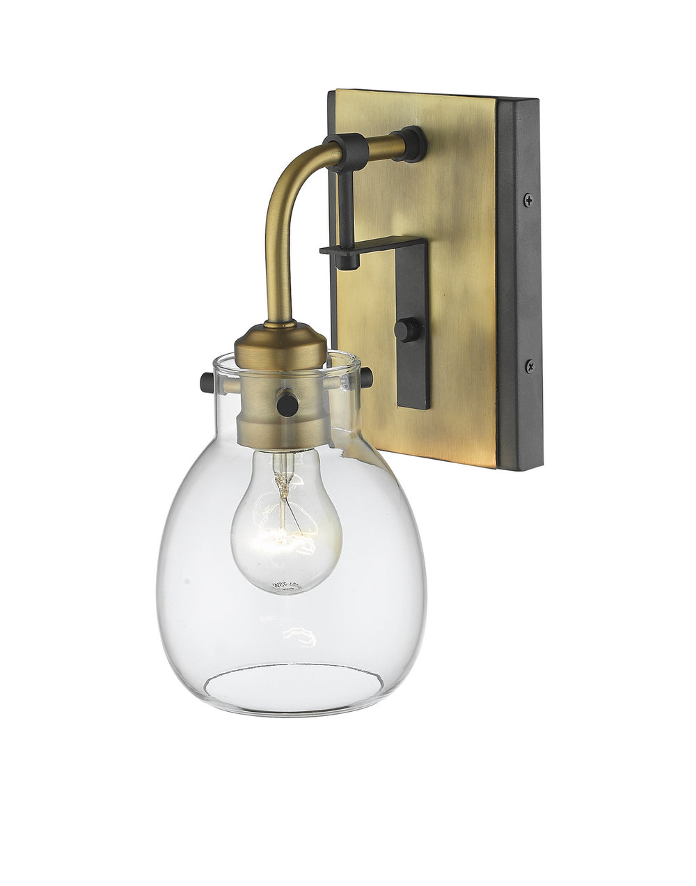 Z-Lite Canada - 466-1S-MB-OBR - One Light Wall Sconce - Kraken - Matte Black + Olde Brass