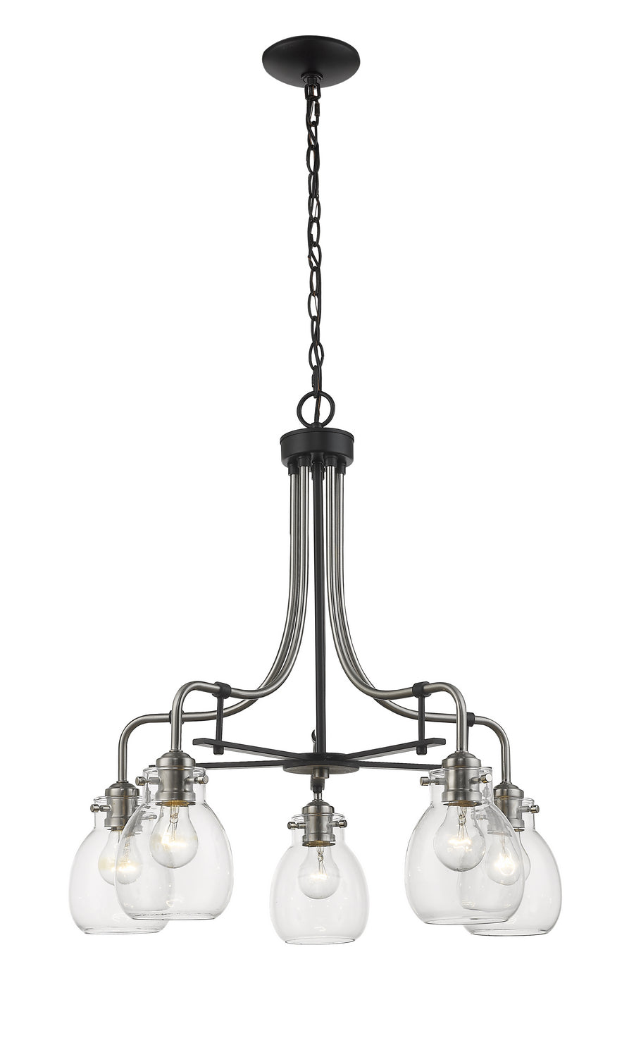 Z-Lite Canada - 466-5MB-BN - Five Light Chandelier - Kraken - Matte Black + Brushed Nickel
