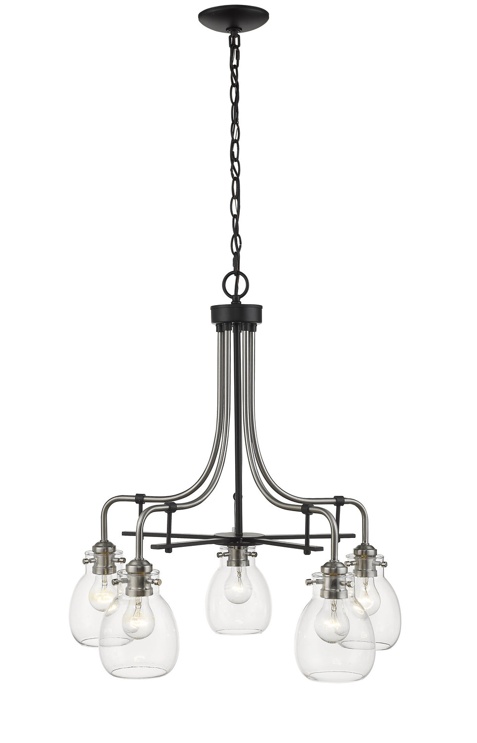 Z-Lite Canada - 466-5MB-BN - Five Light Chandelier - Kraken - Matte Black + Brushed Nickel