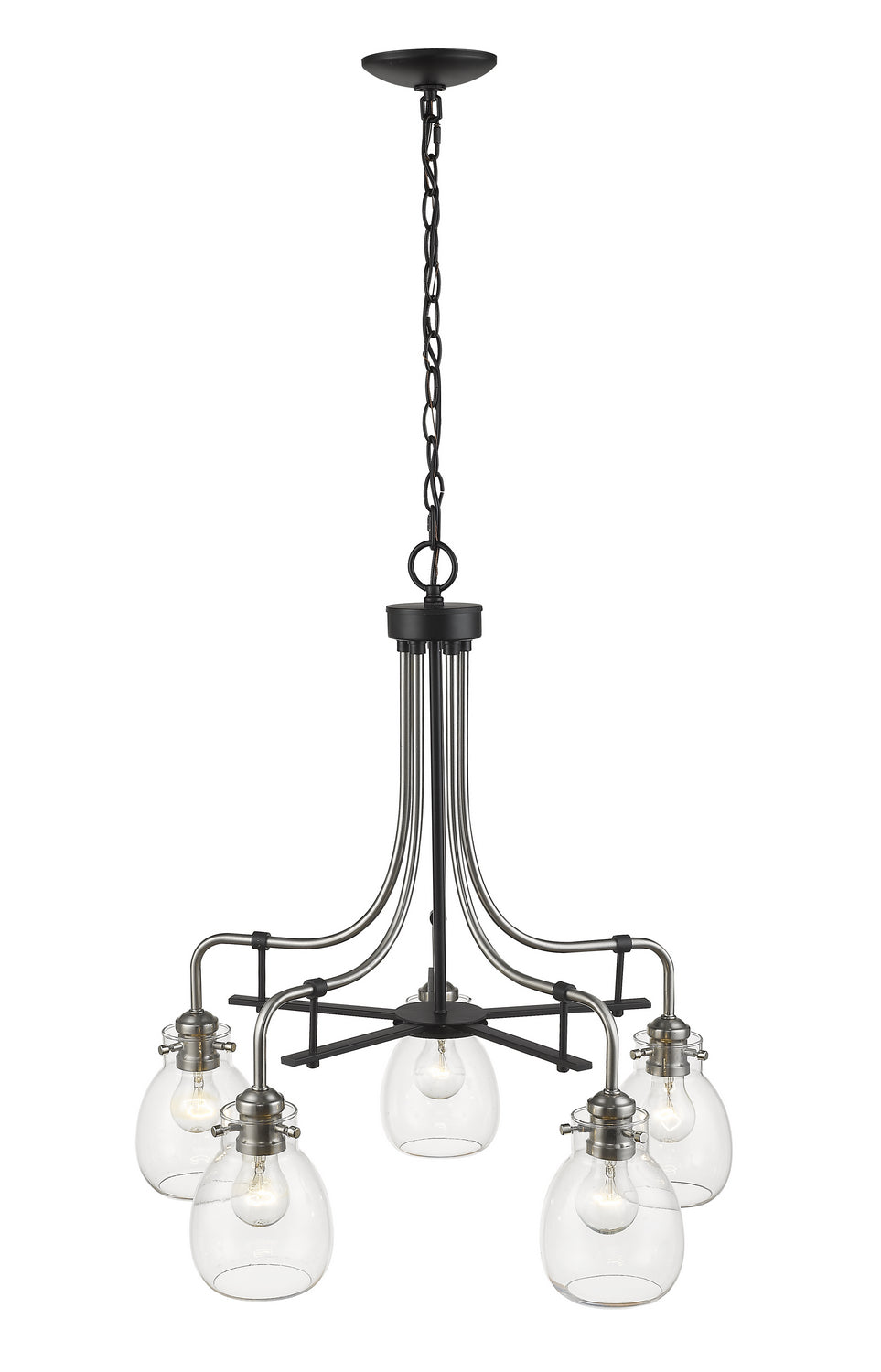Z-Lite Canada - 466-5MB-BN - Five Light Chandelier - Kraken - Matte Black + Brushed Nickel