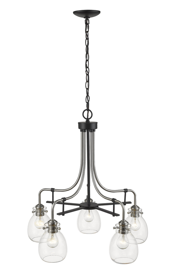 Z-Lite Canada - 466-5MB-BN - Five Light Chandelier - Kraken - Matte Black + Brushed Nickel