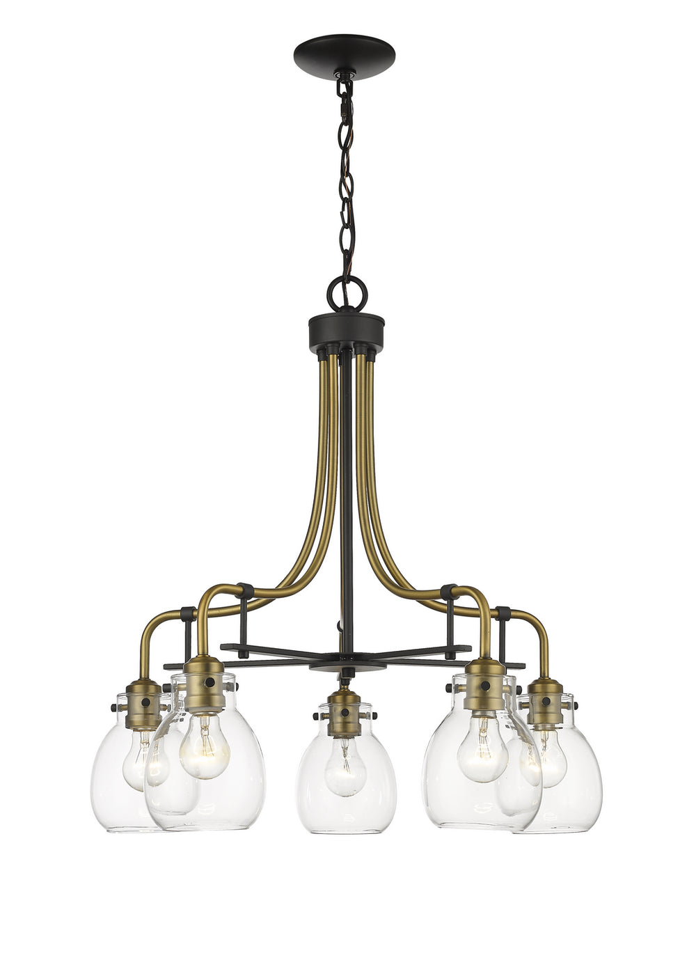 Z-Lite Canada - 466-5MB-OBR - Five Light Chandelier - Kraken - Matte Black + Olde Brass