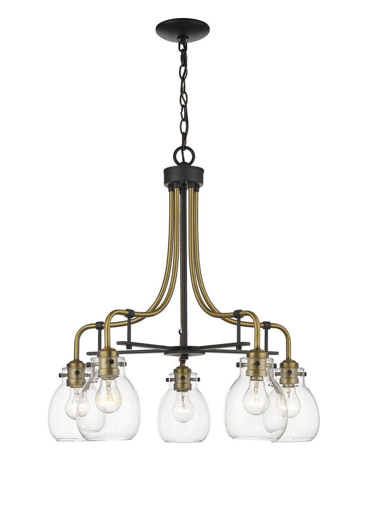 Z-Lite Canada - 466-5MB-OBR - Five Light Chandelier - Kraken - Matte Black + Olde Brass
