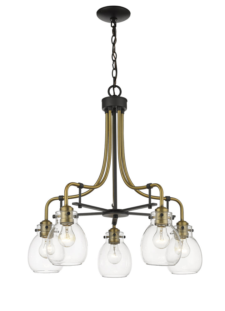 Z-Lite Canada - 466-5MB-OBR - Five Light Chandelier - Kraken - Matte Black + Olde Brass