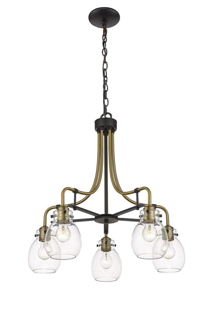Z-Lite Canada - 466-5MB-OBR - Five Light Chandelier - Kraken - Matte Black + Olde Brass