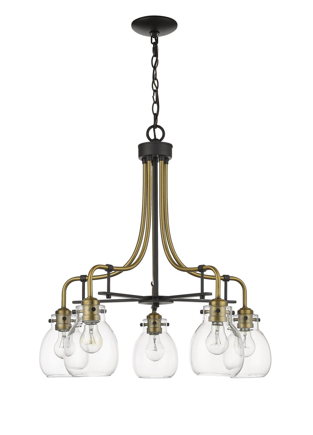 Z-Lite Canada - 466-5MB-OBR - Five Light Chandelier - Kraken - Matte Black + Olde Brass