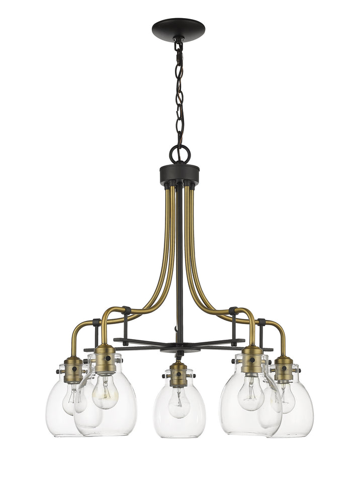 Z-Lite Canada - 466-5MB-OBR - Five Light Chandelier - Kraken - Matte Black + Olde Brass