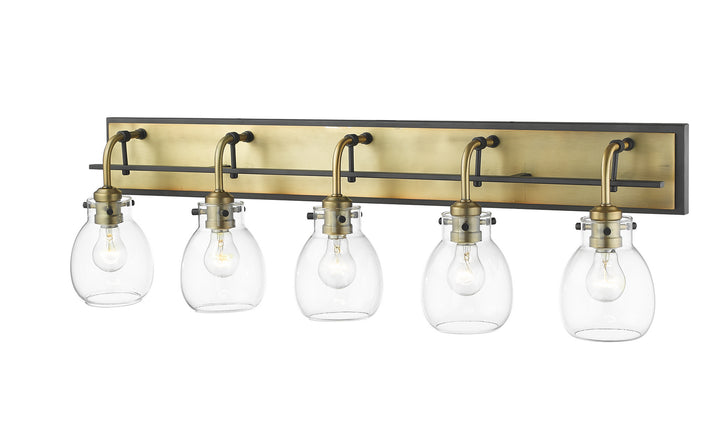Z-Lite Canada - 466-5V-MB-OBR - Five Light Vanity - Kraken - Matte Black + Olde Brass