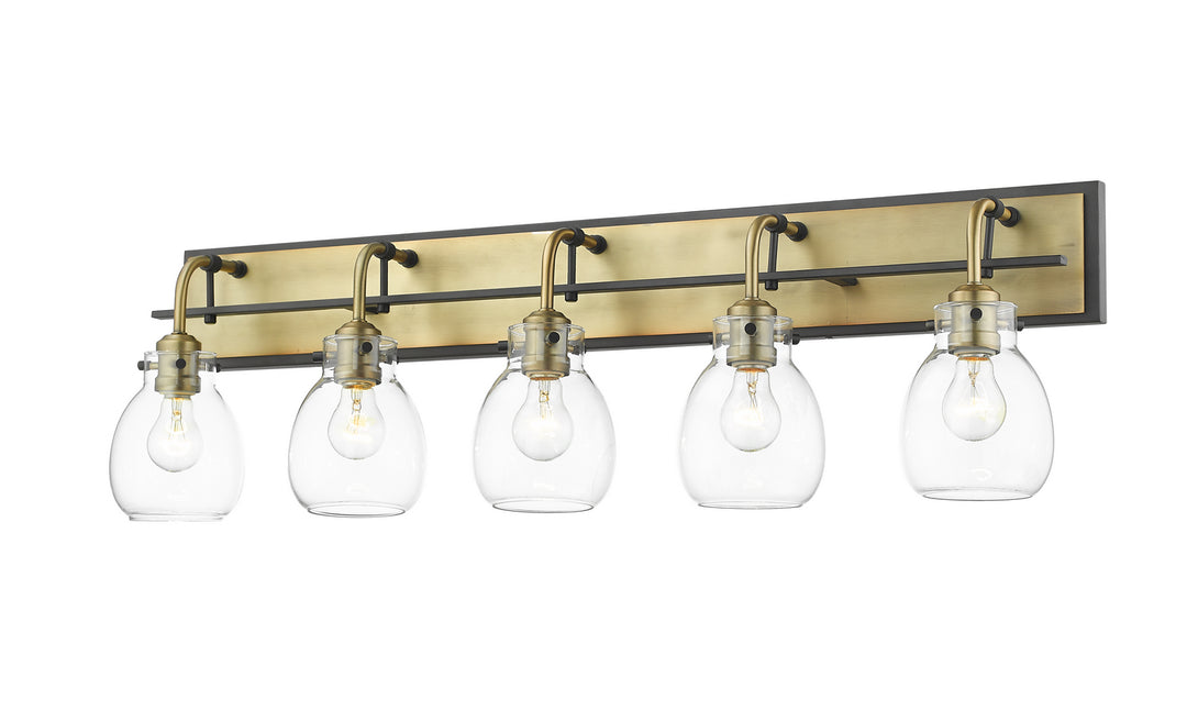 Z-Lite Canada - 466-5V-MB-OBR - Five Light Vanity - Kraken - Matte Black + Olde Brass
