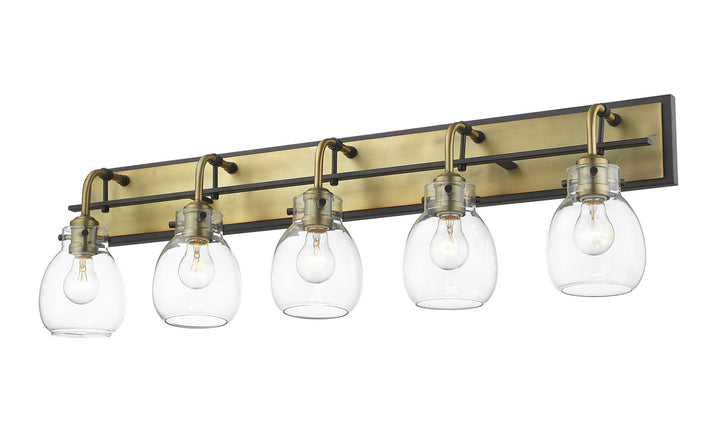 Z-Lite Canada - 466-5V-MB-OBR - Five Light Vanity - Kraken - Matte Black + Olde Brass