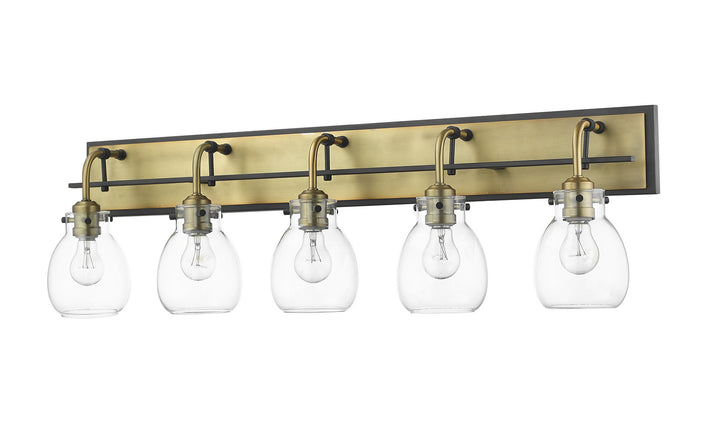 Z-Lite Canada - 466-5V-MB-OBR - Five Light Vanity - Kraken - Matte Black + Olde Brass