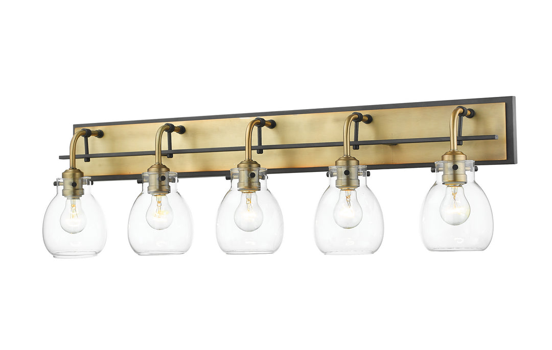 Z-Lite Canada - 466-5V-MB-OBR - Five Light Vanity - Kraken - Matte Black + Olde Brass