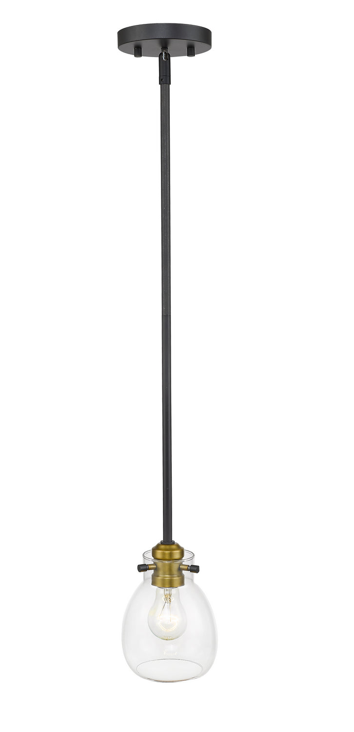 Z-Lite Canada - 466MP-MB-OBR - One Light Pendant - Kraken - Matte Black + Olde Brass
