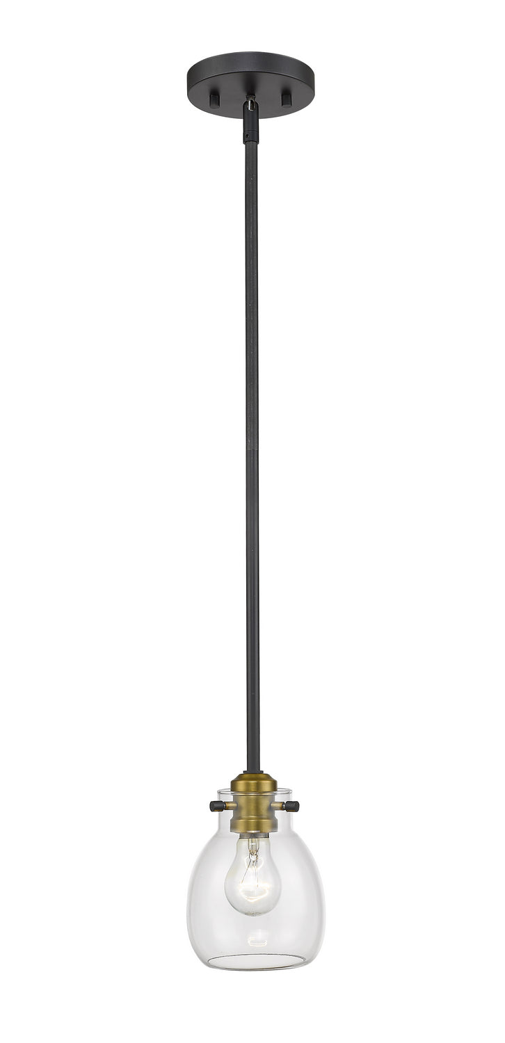 Kraken One Light Pendant in Matte Black + Olde Brass - available from The Lighting Shoppe, trusted by Canadian homeowners