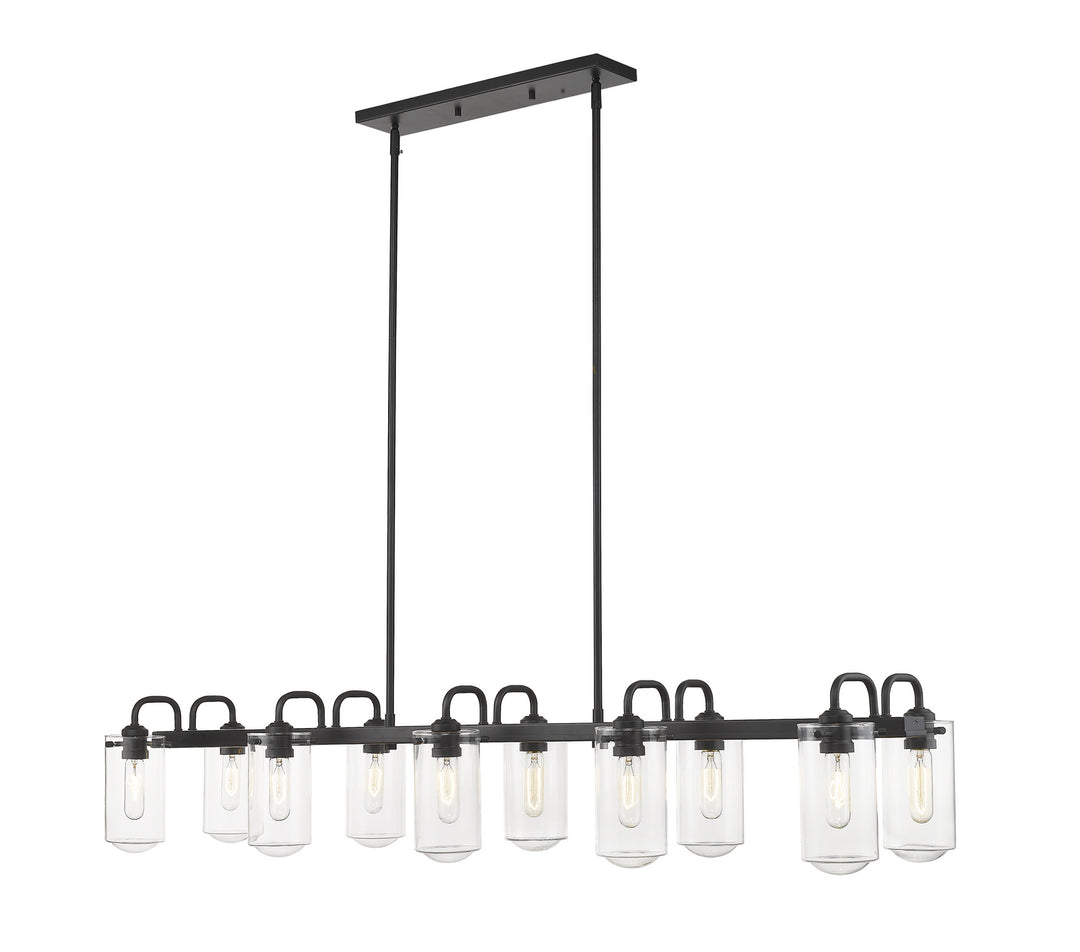 Delaney Ten Light Linear Chandelier in Matte Black - available from The Lighting Shoppe, trusted by Canadian homeowners