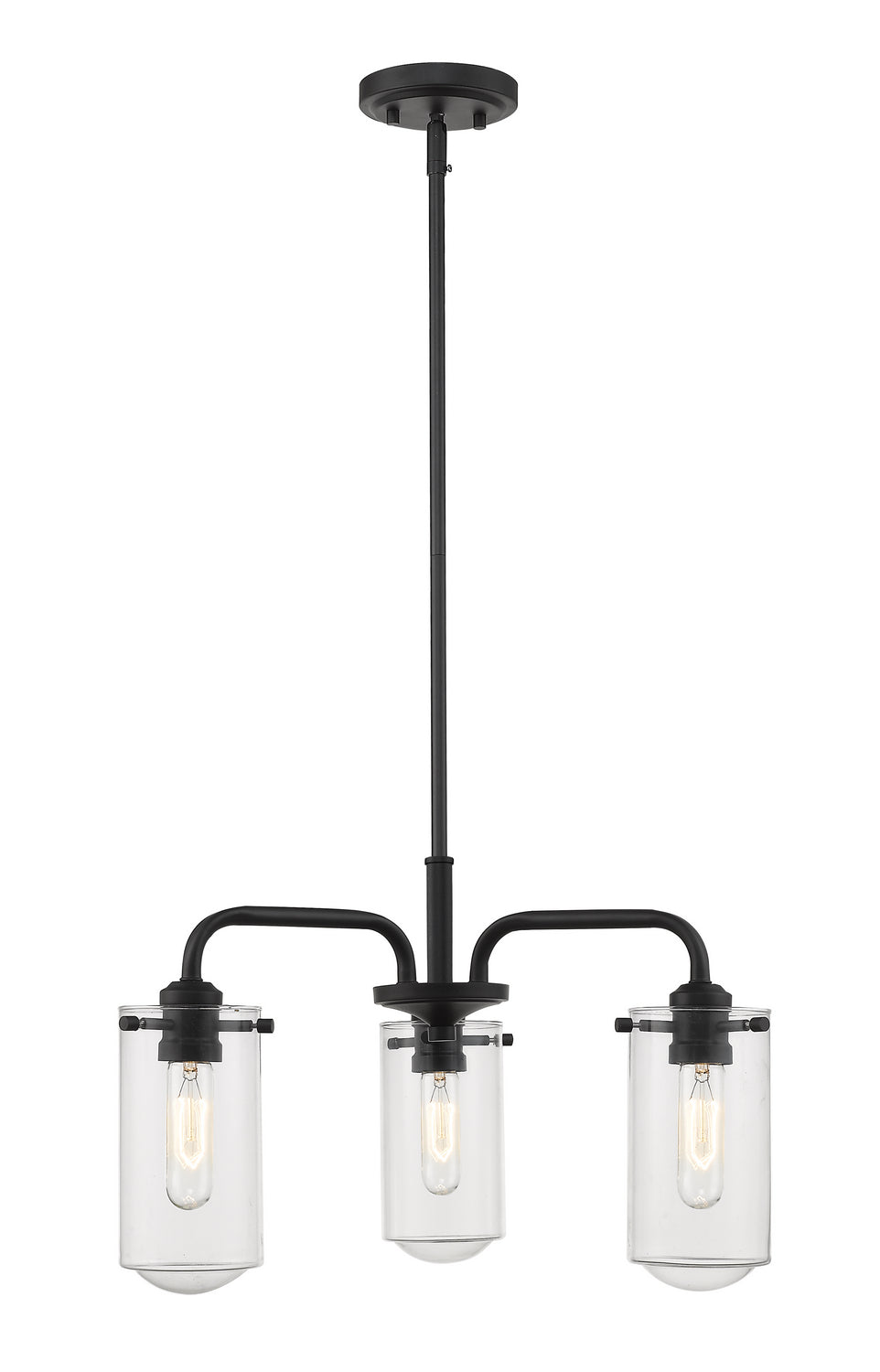 Delaney Three Light Chandelier in Matte Black - available from The Lighting Shoppe, trusted by Canadian homeowners