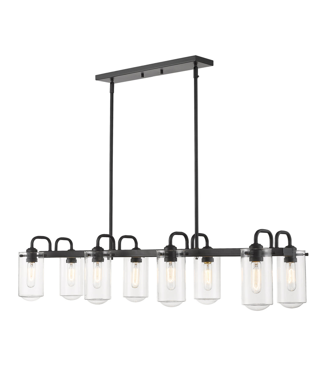 Delaney Eight Light Linear Chandelier in Matte Black - available from The Lighting Shoppe, trusted by Canadian homeowners